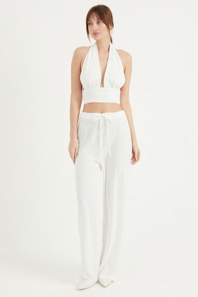 Fahima Chest Gathered Bustier Off White 2098