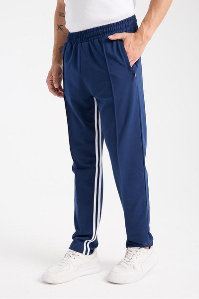 MYSPORT 6005 Indigo Ανδρικό Φούτερ με ελαστικό κορδόνι μέσης, τσέπες στο πλάι και φερμουάρ με δύο ρίγες