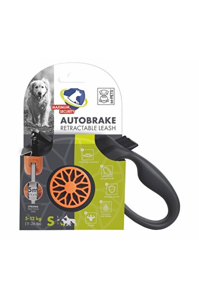 M-PETS Autobrake Otomatik Gezdirme Şerit 5mt/orange (S)