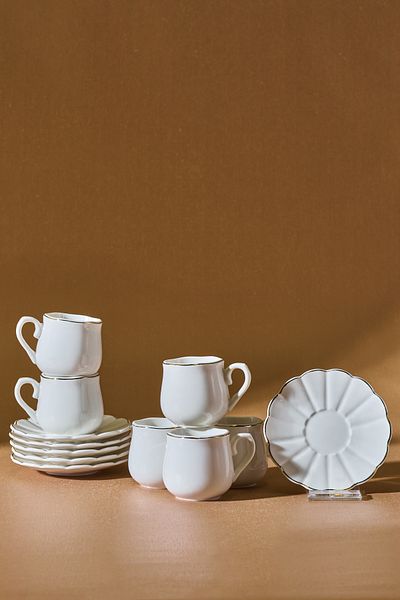 Karaca Set cești de cafea Lantern pentru 6 persoane 90 ml Aur