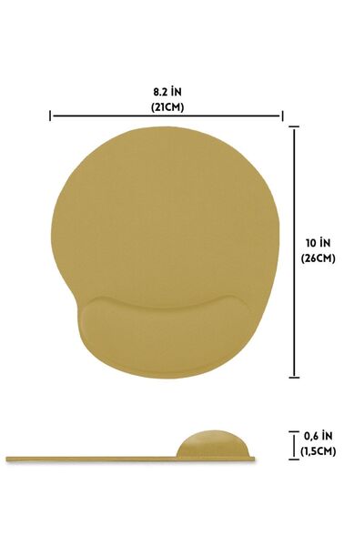 BLACK DEER Dark Beige Ergonomic Anti-Slip Base Mouse Pad with Wrist Support