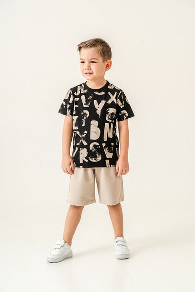 e-çocuk Letter Printed 2-Piece Boy's Suit 60295