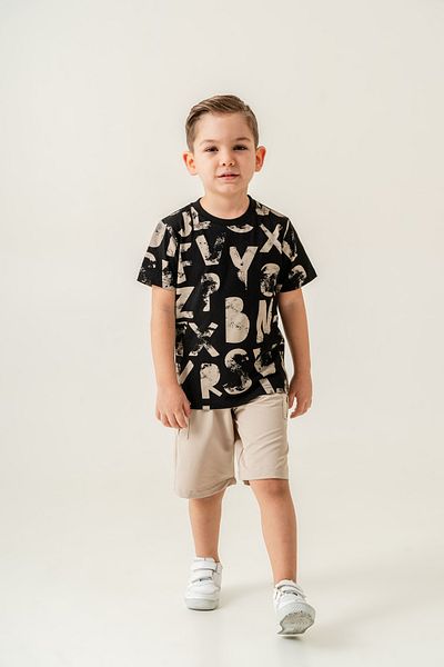 e-çocuk Letter Printed 2-Piece Boy's Suit 60295