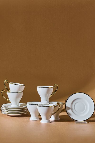 Karaca Serpil 6-Person Coffee Cup Set 100 ml Gold