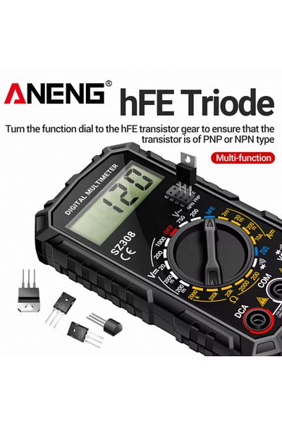 ANENG Sz308 Black Sz308 Square Wave Digital Tester 1999 Counts Hfe Triode Buzzer Multimeter Ac/dc Vo