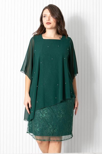 Fahima Βραδινό φόρεμα με πέρλες σιφόν Emerald Fhm908