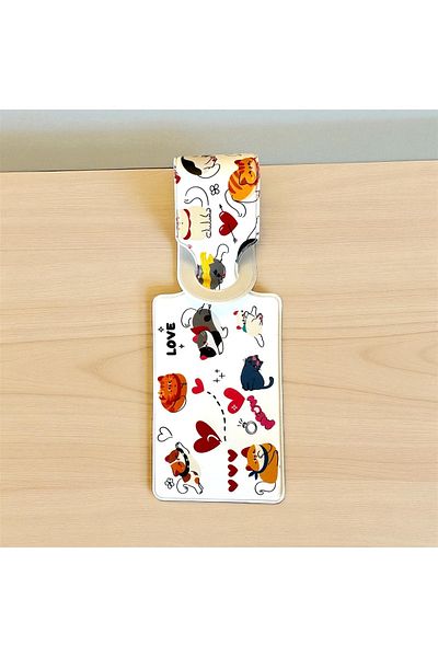Gempo 2 bucăți etichete pentru bagaje cu model de pisică drăguță – accesoriu de călătorie din PVC rezistent la apă și durabil 2 buc