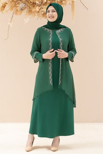 Fahima Efsun - Evening Dress - Emerald - Fhm628
