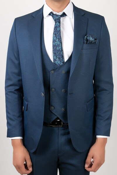 Modaviki Men - Suit - Dress - 6 Drop - Navy Blue - Mdv100