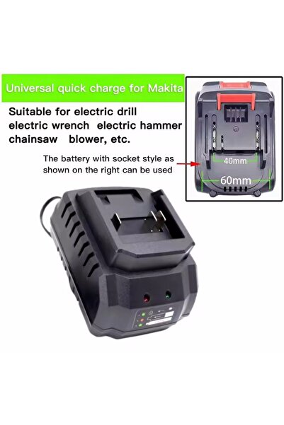 Choice شاحن بطارية بديل أسود أوروبي لبطارية ماكيتا طراز 18 فولت 21 فولت ليثيوم أيون BL1415 BL1420 BL1815 BL1830 BL1