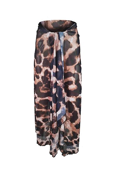 Bolder Curve Mesh Transparent Leopard Pareo
