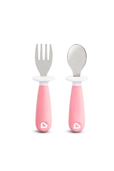 Munchkin Children's Fork & Spoon Set, 12 months+ 2 Pieces, Pink