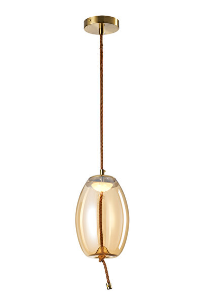 Apliqa Stone Tekli 5 Watt 3000K Eskitme Bal Camlı Led Sarkıt Avize