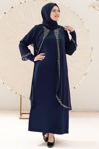 Fahima Βραδινό φόρεμα Adalya Navy Blue Fhm838