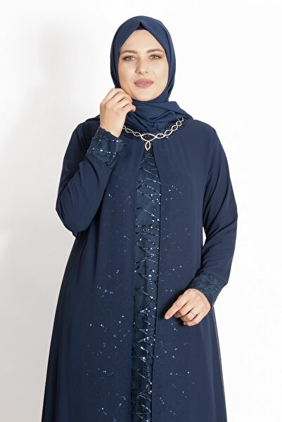 Modaviki Βραδινό φόρεμα με λεπτομέρεια από παγιέτες σε μπλε ναυτικό MDA2218