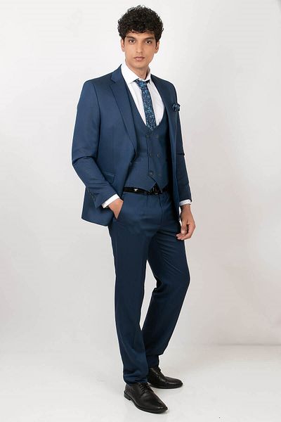 Modaviki Men's Suit 6 Drop Navy Blue Mdv101