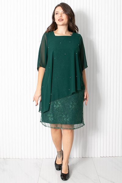 Fahima Βραδινό φόρεμα με πέρλες σιφόν Emerald Fhm908