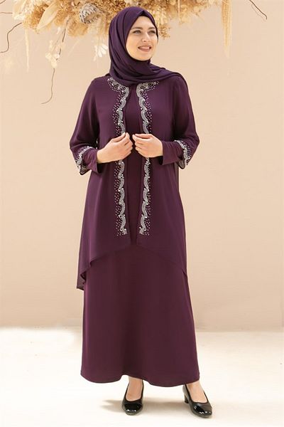 Fahima Efsun - Evening Dress - Plum - Fhm628