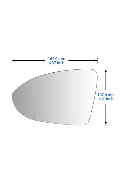 Choice Left Side Door Wing Mirror Glass Convex Heated N/s For Vw Golf 7 Mk7 2012-2019