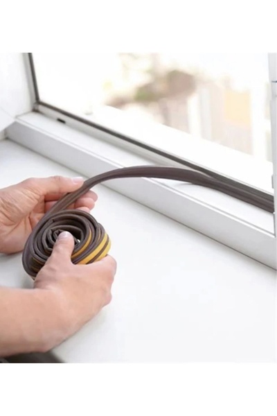 Svein 6 Metre Kahve Pvc Doğrama Kapı Pencere Soğuk Geçirmez Sızdırmaz İzolasyon Fitil Yapışkanlı 3x2=6 mt