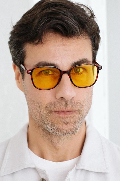 Bilge Karga Louis Leopard Yellow Men's Sunglasses