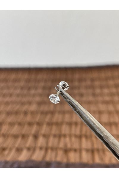Rupen Kraft 316 L Surgical Steel Double Sided Zircon Stone Lip Helix Tragus Cartilage Piercing