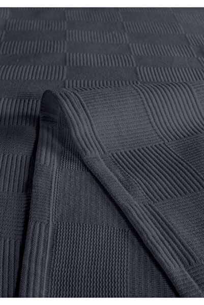 HomeBerry 100% Cotton Lidia Navy Blue Single Pique Set 160 X 230 cm