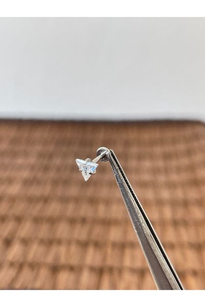 Rupen Kraft 316 L Surgical Steel Three-Point Zircon Stone Lip Helix Cartilage Tragus Piercing