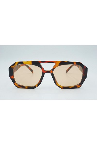 By Ella Eyes N Sunglasses Leopard Bone Frame Orange Glass