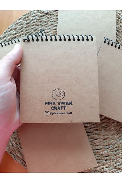 Pink Swan Craft 2 Pieces 10 X 11 cm Kraft Covered Spiral Notepad – 40 Sheets, 80 Pages Scrapbook, Bullet Journal