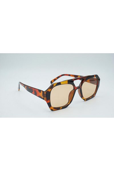By Ella Eyes N Sunglasses Leopard Bone Frame Orange Glass