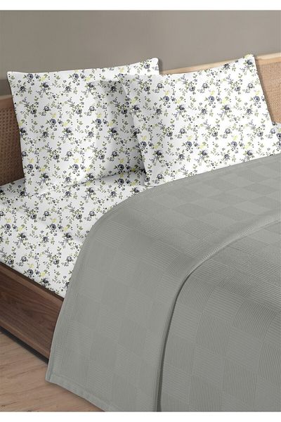 HomeBerry 100% Cotton Lidia Dark Gray Single Pique Set 160 X 230 cm
