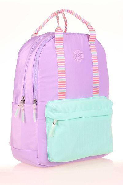 KAUKKO Rucsac cu dungi duble Liliac K1764 (LICENȚIAT)