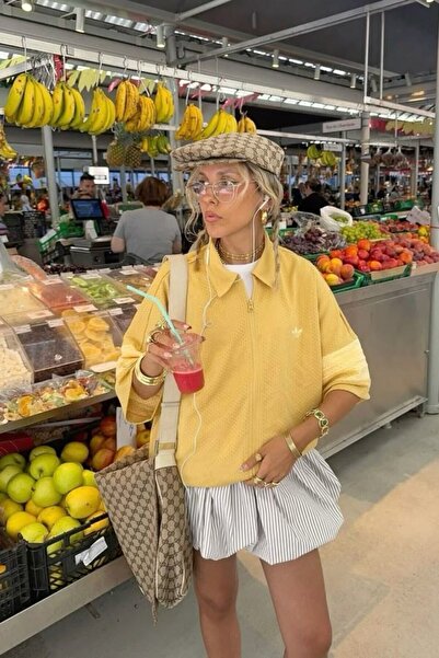 The Champ Clothing Fusta cu design mini cu tăietură cu balon, gri