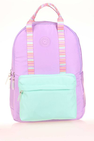 KAUKKO Rucsac cu dungi duble Liliac K1764 (LICENȚIAT)
