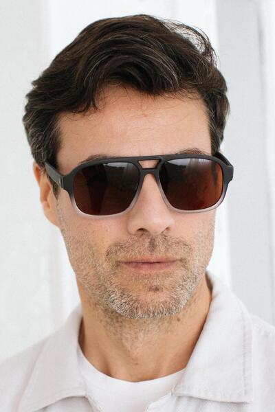 Bilge Karga Debbie Matt Clear Brown Men's Sunglasses