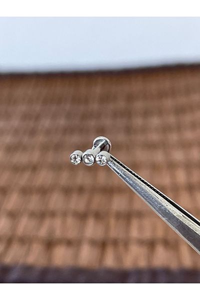 Rupen Kraft 316 L Surgical Steel Three Stone Model Helix Tragus Lip Cartilage Piercing