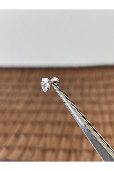 Rupen Kraft 316 L Surgical Steel Baguette Stone Lip Helix Tragus Cartilage Piercing