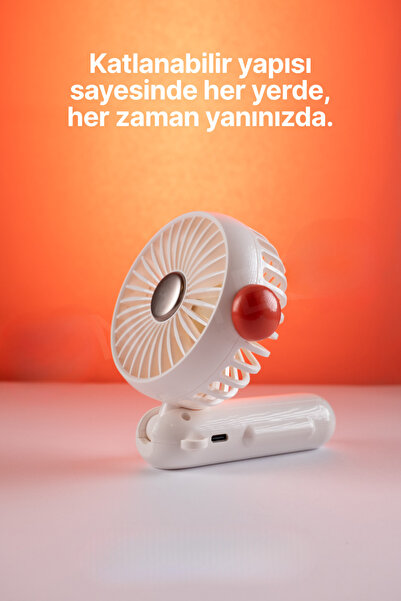 BEYZANA Turbo Üfleme 3 kademeli Katlanabilir El Ve Masa Fanı Taşınabilir Şarjlı El Fanı Vantilatör