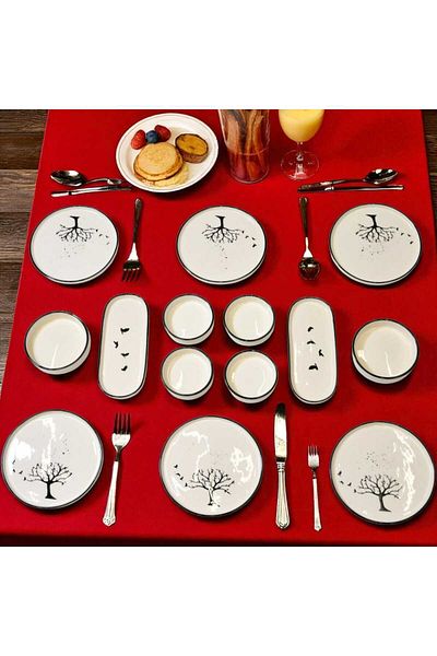 Noah Exclusive Autumn 14 Piece Luxury Breakfast Set for 6 People Breakfast Presentation Set