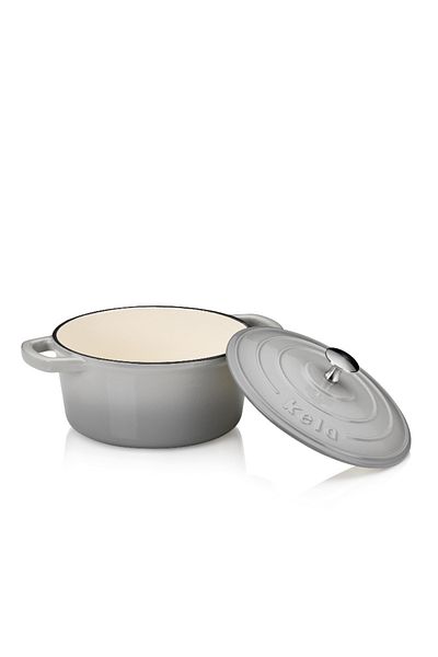 KELA Keck Lang Cast iron baking tray with lid CALIDO 21 cm gray