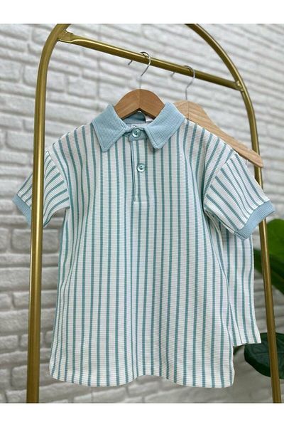 MİO Set de 2 bucăți pentru băiat cu guler polo și pantaloni scurți albastru