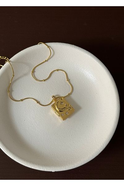 KİLİGİSTANBUL Planet Necklace with Steel Cover 40+5 cm