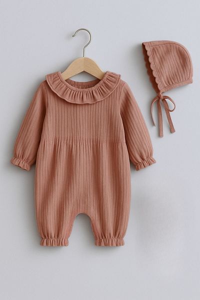 Minytrendy Baby Girl Name Embroidered Newborn Jumpsuit Organic Muslin Hospital Release Baby Summer Jumpsuit Set