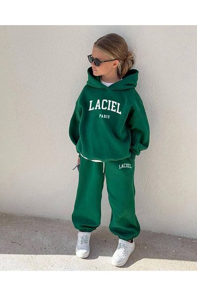 MİO Unisex Kids 3 Thread Laciel Hooded Z.Green Suit Green
