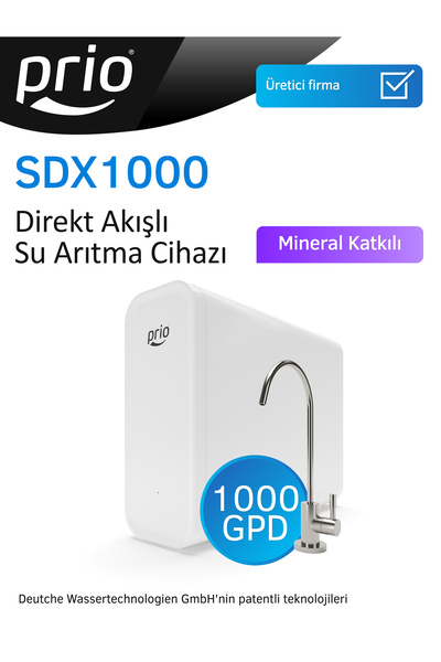 Prio SDX1000 Tanksız Direkt Akışlı Otomatik Yıkamalı Pompalı Su Arıtma Cihazı