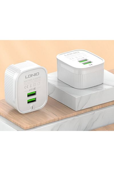 LDNIO 20W Dual USB Fast Charger – High-Speed Wall Adapter for Phones & Tablets