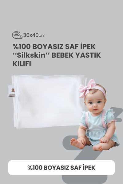 İtalyan Saf İpek Bebek Yastık Kılıfı