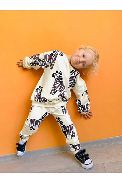 MİO Unisex Children's Bottom Top Set Cream