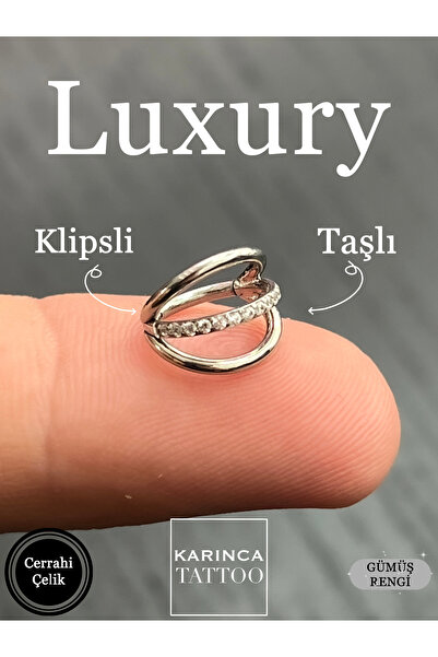 Karınca Piercing Luxury Taşlı Piercing Üç Hat Halka Forward Helix Burun Rook Lobe Septum Snug Daith Tragus Piercing